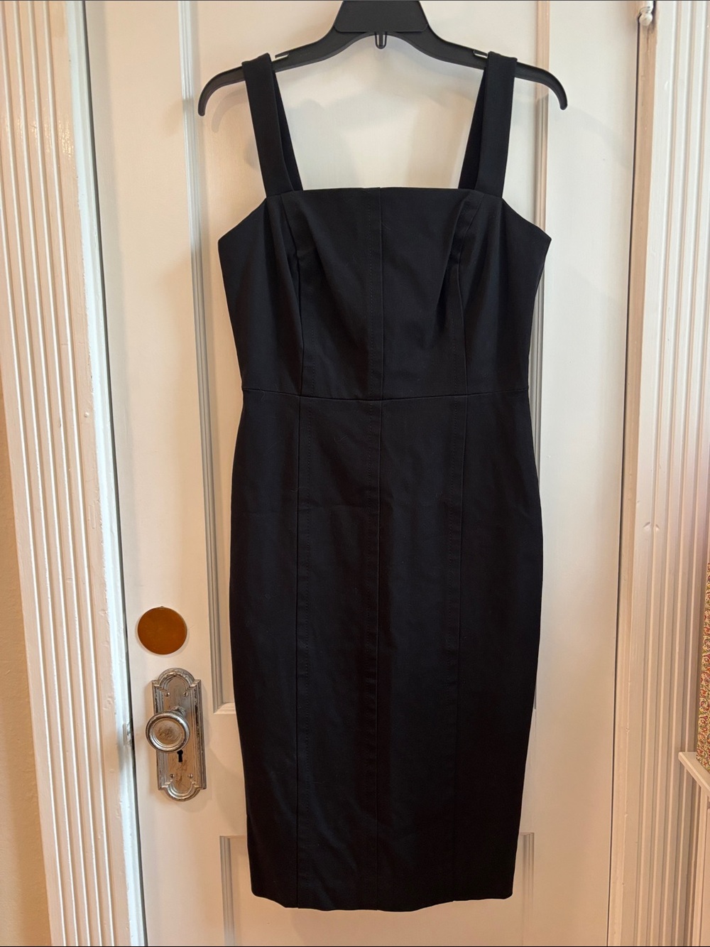 Banana Republic Black Square-Neck Midi Dress